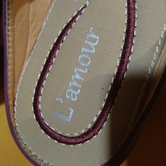 Size 6.5 L'Amour rhinestone wedge sandals - Picture 6 of 16